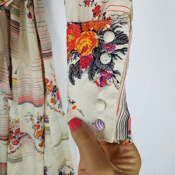 Vintage 80s Homemade Floral Farmhouse Skater Dress Medium - Picture 11 of 14